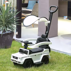 HOMCOM Kids Ride-on Push Car 3 in 1 Benz G350 Baby Floor Slider Walker, White