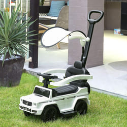 HOMCOM Kids Ride-on Push Car 3 in 1 Benz G350 Baby Floor Slider Walker, White