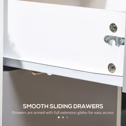 HOMCOM Modern 3-Drawer Locking File Cabinet Mobile Filing Cabinet Grey White - Additional view 5