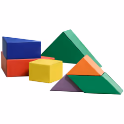HOMCOM 7 Pcs Kids Soft Foam Puzzle Play Blocks Set Learning Toddler Activity
