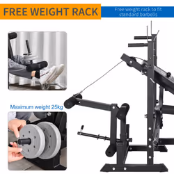 HOMCOM Multi-Exercise Full-Body Weight Bench with Bench Press & Leg Extension - Additional view 4