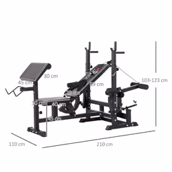 HOMCOM Multi-Exercise Full-Body Weight Bench with Bench Press & Leg Extension - Additional view 8