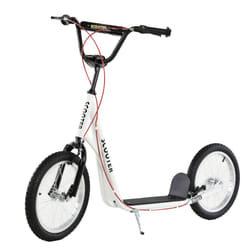 HOMCOM 90-96cm Kids Kick Scooter w/ Adjustable Handlebar Inflatable Wheels White