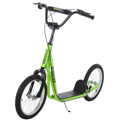 HOMCOM 90-96cm Kids Kick Scooter w/ Adjustable Handlebar Inflatable Wheels Green