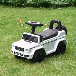 HOMCOM Benz G350 Kids Ride on Sliding Car w/ Under Seat Storage No Power White