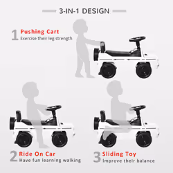 HOMCOM Benz G350 Kids Ride on Sliding Car w/ Under Seat Storage No Power White