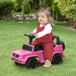 HOMCOM Benz G350 Kids Ride on Sliding Car w/ Under Seat Storage No Power Pink
