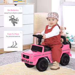 HOMCOM Benz G350 Kids Ride on Sliding Car w/ Under Seat Storage No Power Pink