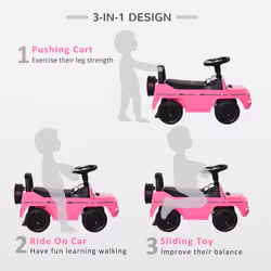 HOMCOM Benz G350 Kids Ride on Sliding Car w/ Under Seat Storage No Power Pink