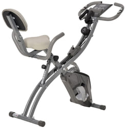 HOMCOM Grey 2-In-1 Upright Exercise Bike With Adjustable Resistance