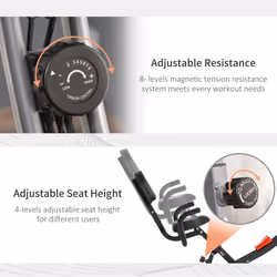 HOMCOM Grey 2-In-1 Upright Exercise Bike With Adjustable Resistance