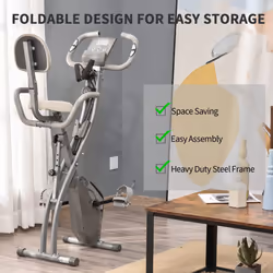 HOMCOM Grey 2-In-1 Upright Exercise Bike With Adjustable Resistance