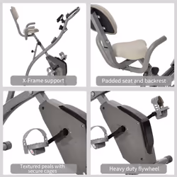 HOMCOM Grey 2-In-1 Upright Exercise Bike With Adjustable Resistance - Additional view 7