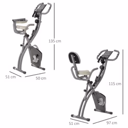 HOMCOM Grey 2-In-1 Upright Exercise Bike With Adjustable Resistance - Additional view 8