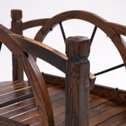 Outsunny 1.5m Wooden Garden Bridge Arc Footbridge w/ Guardrail Stained Wood - Additional view 5