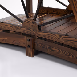 Outsunny 1.5m Wooden Garden Bridge Arc Footbridge w/ Guardrail Stained Wood - Additional view 6