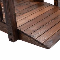 Outsunny 1.5m Wooden Garden Bridge Arc Footbridge w/ Guardrail Stained Wood - Additional view 7