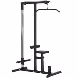 HOMCOM Exercise Pulldown Machine Power Tower with Adjustable Seat Cables