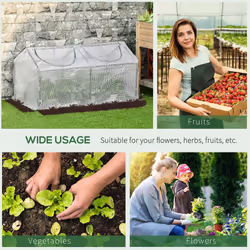 Outsunny Greenhouse Plants Foil Tomato Vegetable House W/ 2 Windows White - Additional view 4