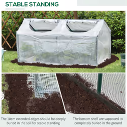 Outsunny Greenhouse Plants Foil Tomato Vegetable House W/ 2 Windows White - Additional view 5