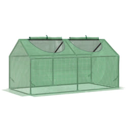 Outsunny Greenhouse Plants Foil Tomato Vegetable House W/ 2 Windows Green
