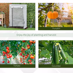 Outsunny 100 x 50 x 150cm Greenhouse w/ Zipper Roll-up Door Outdoor White - Additional view 4