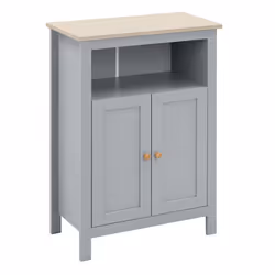 kleankin Bathroom Floor Storage Cabinet Standing Unit W/ Doors & Shelf