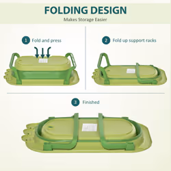 HOMCOM Baby Bath Tub for Toddler Foldable w/ Baby Cushion for 0-3 Years Green - Additional view 4
