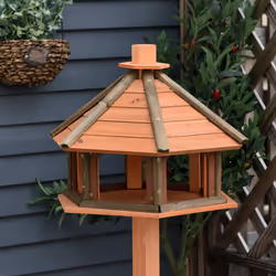 PawHut Wooden Bird Feeder Bird Table with Roof for Outside Use Brown 130cm - Additional view 6