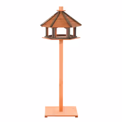 PawHut Wooden Bird Feeder Bird Table with Roof for Outside Use Brown 130cm - Additional view 8