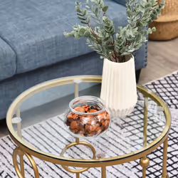 HOMCOM Set of 2 Gold Nesting Coffee Table, Side Tables W/ Tempered - Additional view 6