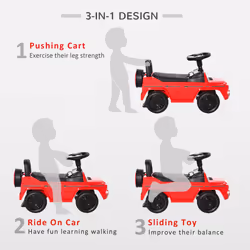 HOMCOM Benz G350 Kids Ride on Sliding Car w/ Under Seat Storage No Power Red