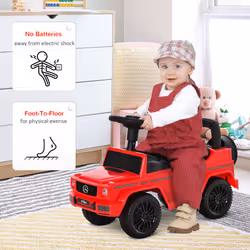 HOMCOM Benz G350 Kids Ride on Sliding Car w/ Under Seat Storage No Power Red - Additional view 4
