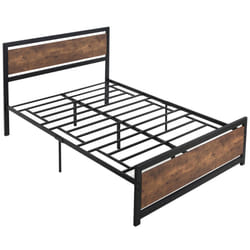 HOMCOM Double Size Metal Bed Frame w/ Headboard & Footboard