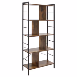 HOMCOM Industrial Storage Shelf Bookcase Closet Floor Standing