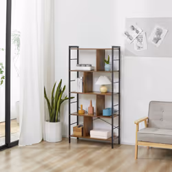 HOMCOM Industrial Storage Shelf Bookcase Closet Floor Standing