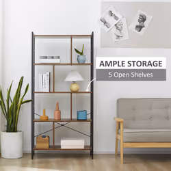 HOMCOM Industrial Storage Shelf Bookcase Closet Floor Standing