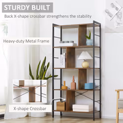 HOMCOM Industrial Storage Shelf Bookcase Closet Floor Standing - Additional view 4