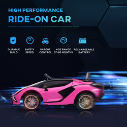 HOMCOM Lamborghini SIAN 12V Kids Electric Ride On Car Toy w/ Remote Control