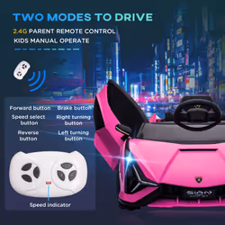 HOMCOM Lamborghini SIAN 12V Kids Electric Ride On Car Toy w/ Remote Control - Additional view 5