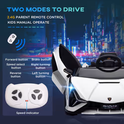 HOMCOM Lamborghini SIAN 12V Kids Electric Ride On Car Toy w/ Remote Control - Additional view 5