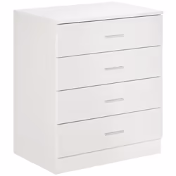 HOMCOM Storage Cabinet Vertical Drawer Chest of 4 w/ Metal Rails Anti-Tip - Additional view 8