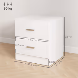 HOMCOM Bedside Table w/ 2 Drawers, Nightstand, Side Storage Cabinet Unit