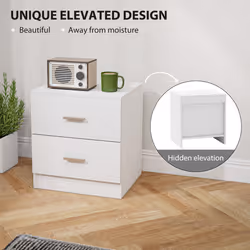 HOMCOM Bedside Table w/ 2 Drawers, Nightstand, Side Storage Cabinet Unit - Additional view 5