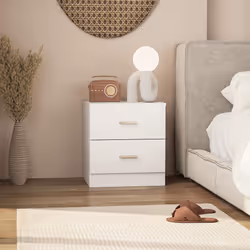 HOMCOM Bedside Table w/ 2 Drawers, Nightstand, Side Storage Cabinet Unit - Additional view 6