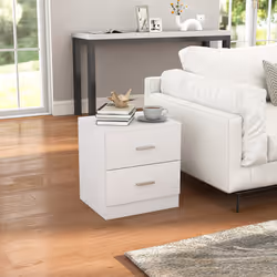HOMCOM Bedside Table w/ 2 Drawers, Nightstand, Side Storage Cabinet Unit - Additional view 7