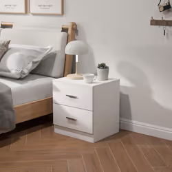 HOMCOM Bedside Table w/ 2 Drawers, Nightstand, Side Storage Cabinet Unit - Additional view 8