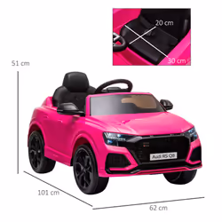 HOMCOM Audi RS Q8 6V Kids Electric Ride On Car Toy w/ Remote Control Pink - Additional view 7