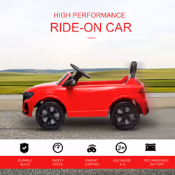 HOMCOM Audi RS Q8 6V Kids Electric Ride On Car Toy w/ Remote Control Red