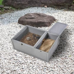 PawHut 94 cm Wooden Tortoise House Turtle Habitat Small Reptile Cage Grey